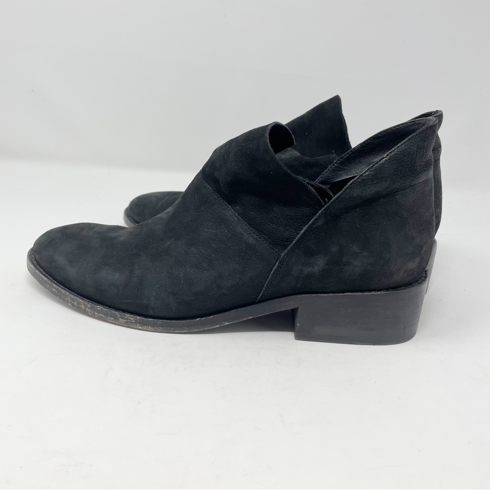 Eileen Fisher Leaf Black Nubuck Booties 10 - Picture 3 of 9